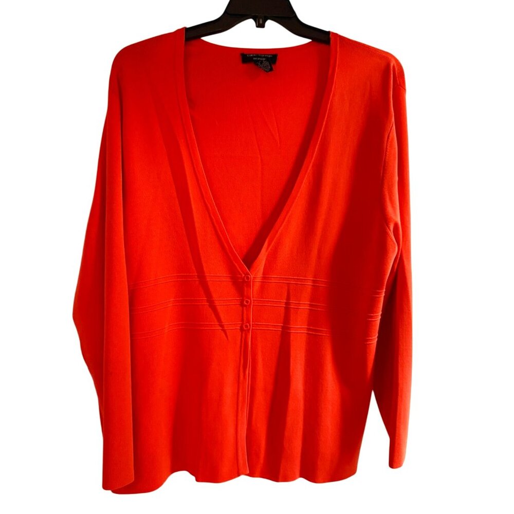Cable & Gauge Women’s Orange Open Front Cardigan Size 3X Office Core, Career
